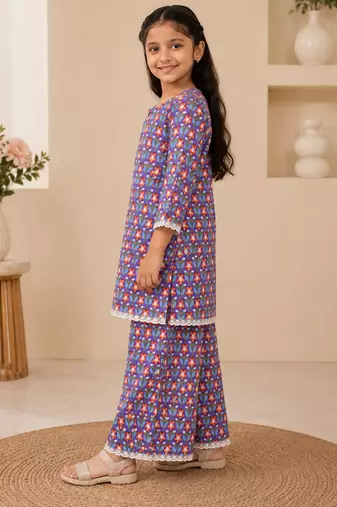 Purple girls palazzo set