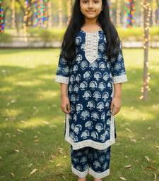 Blue block print palazzo set