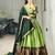 Parrot Green Silk Blend Printed Kalamkari Festive Lehenga Choli Set