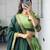 Parrot Green Silk Blend Printed Kalamkari Festive Lehenga Choli Set