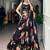 Black Chiffon Printed Floral Party Wear Sangeet Lehenga Choli Set