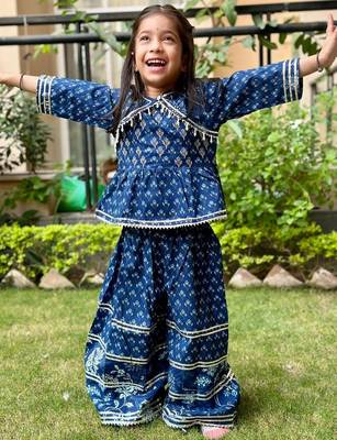 Blue floral palazzo set 1