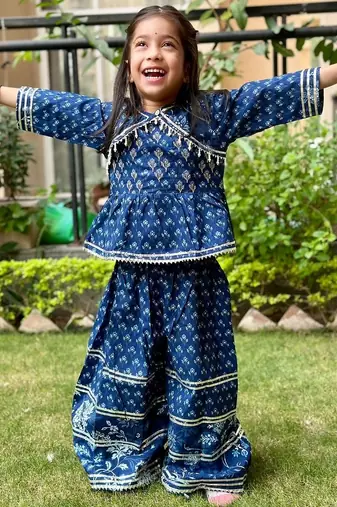 Blue floral palazzo set
