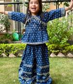 Blue floral palazzo set