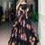 Black Chiffon Printed Floral Party Wear Sangeet Lehenga Choli Set