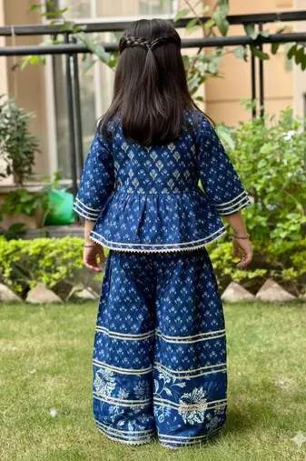Blue floral palazzo set
