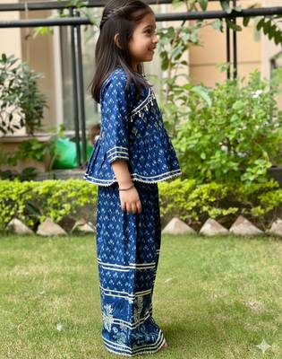 Blue floral palazzo set 3
