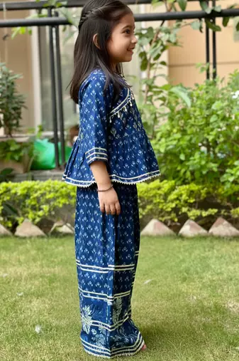 Blue floral palazzo set