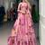 Pink Chiffon Printed Floral Sangeet Party Wear Lehenga Choli Set