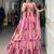 Pink Chiffon Printed Floral Sangeet Party Wear Lehenga Choli Set
