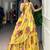 Yellow Chiffon Printed Floral Haldi Sangeet Lehenga Choli Set