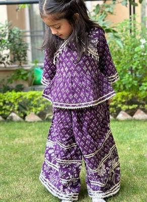 Purple floral palazzo set 1