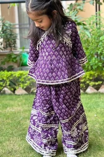 Purple floral palazzo set