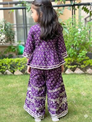 Purple floral palazzo set 2