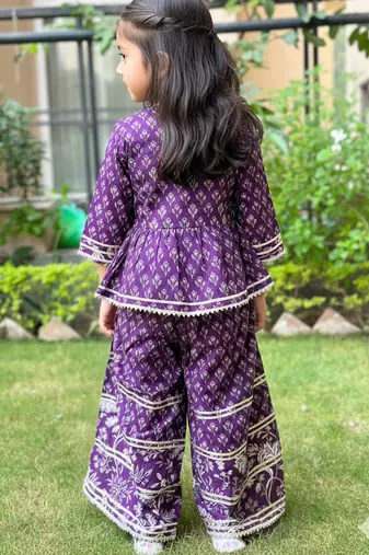 Purple floral palazzo set