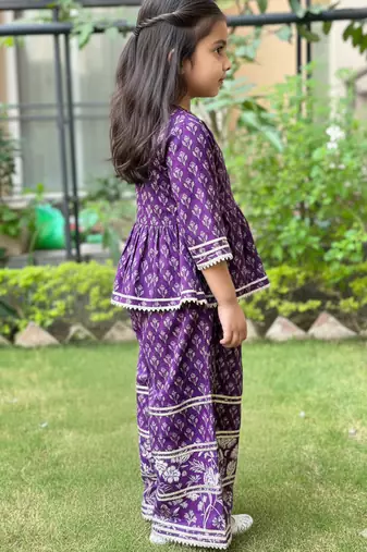 Purple floral palazzo set