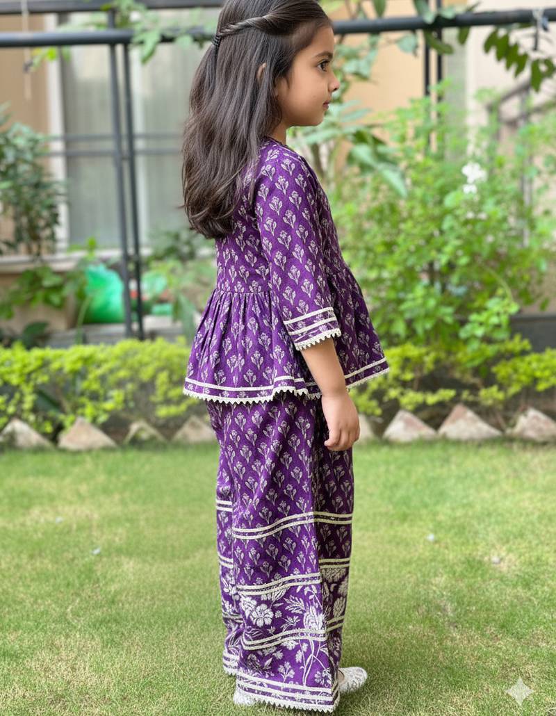 Purple floral palazzo set