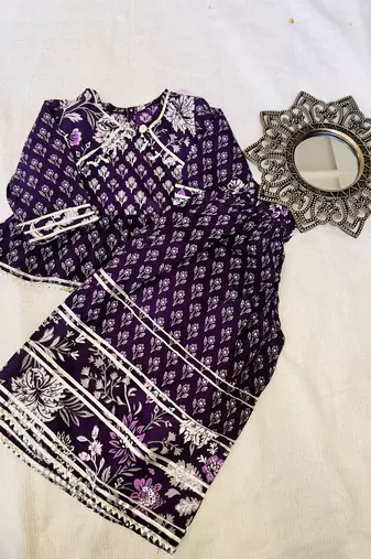 Purple floral palazzo set