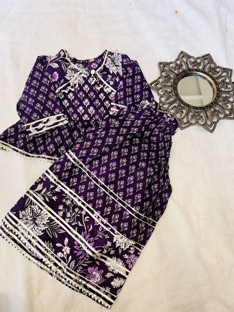 Purple floral palazzo set
