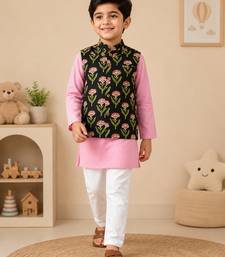 Black floral kurta set
