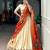 Beige Silk Blend Plain Festive Party Wear Lehenga Choli Set