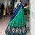 Sea Green Silk Blend Printed Kalamkari Sangeet Lehenga Choli Set