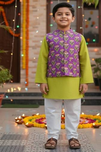 Lavender floral kurta set