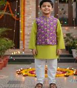 Lavender floral kurta set
