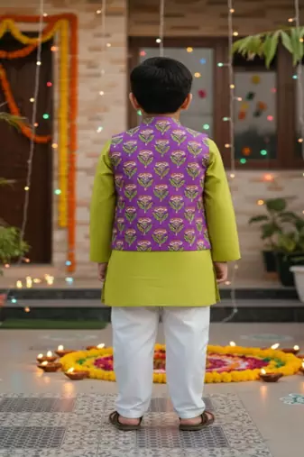 Lavender floral kurta set