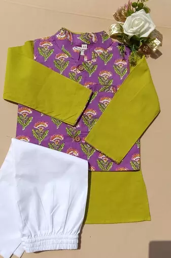 Lavender floral kurta set