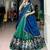 Sea Green Silk Blend Printed Kalamkari Sangeet Lehenga Choli Set