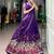 Dark Purple Silk Blend Printed Kalamkari Party Wear Lehenga Choli Set