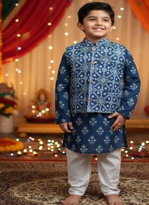 Blue patola kurta set 1
