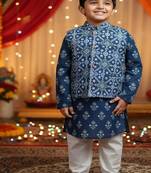 Blue patola kurta set