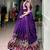 Dark Purple Silk Blend Printed Kalamkari Party Wear Lehenga Choli Set