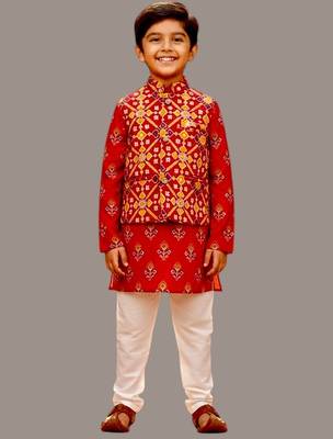 Red patola kurta set 1