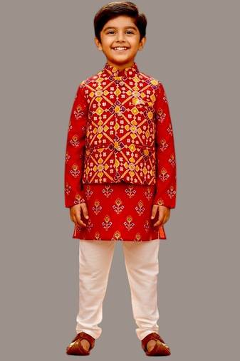 Red patola kurta set