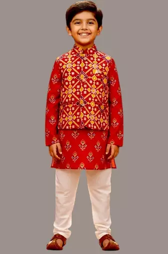 Red patola kurta set
