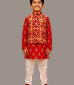 Red patola kurta set