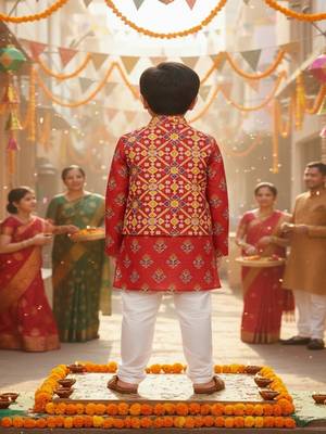 Red patola kurta set 2