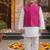 Pink bandhej kurta set