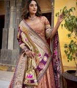 Festive Shimmer Organza Zari Woven Chaniya Choli with Designer Lace Border