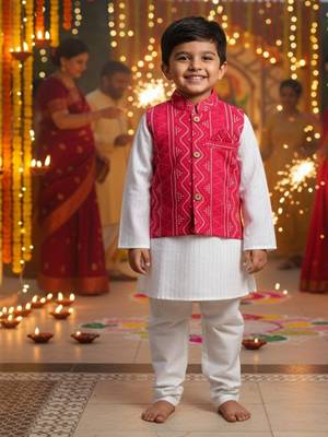 Red bandhej kurta set 1