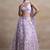 Lavender Net Embroidered Festive Reception Lehenga Choli Set