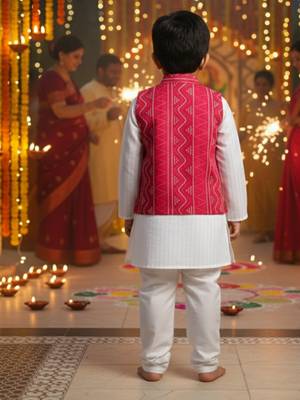 Red bandhej kurta set 2