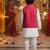 Red bandhej kurta set