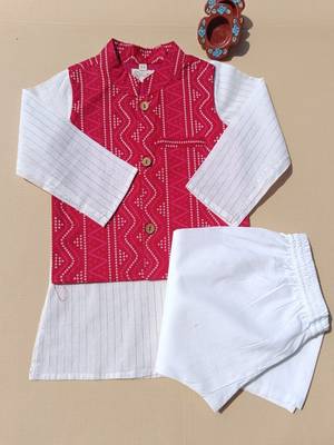 Red bandhej kurta set 3