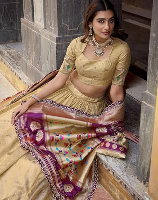 Festive Shimmer Organza Zari Woven Chaniya Choli with Designer Lace Border 2