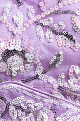 Lavender Net Embroidered Festive Reception Lehenga Choli Set