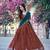 Brown Silk Blend Embroidered Traditional Wedding Lehenga Choli Set